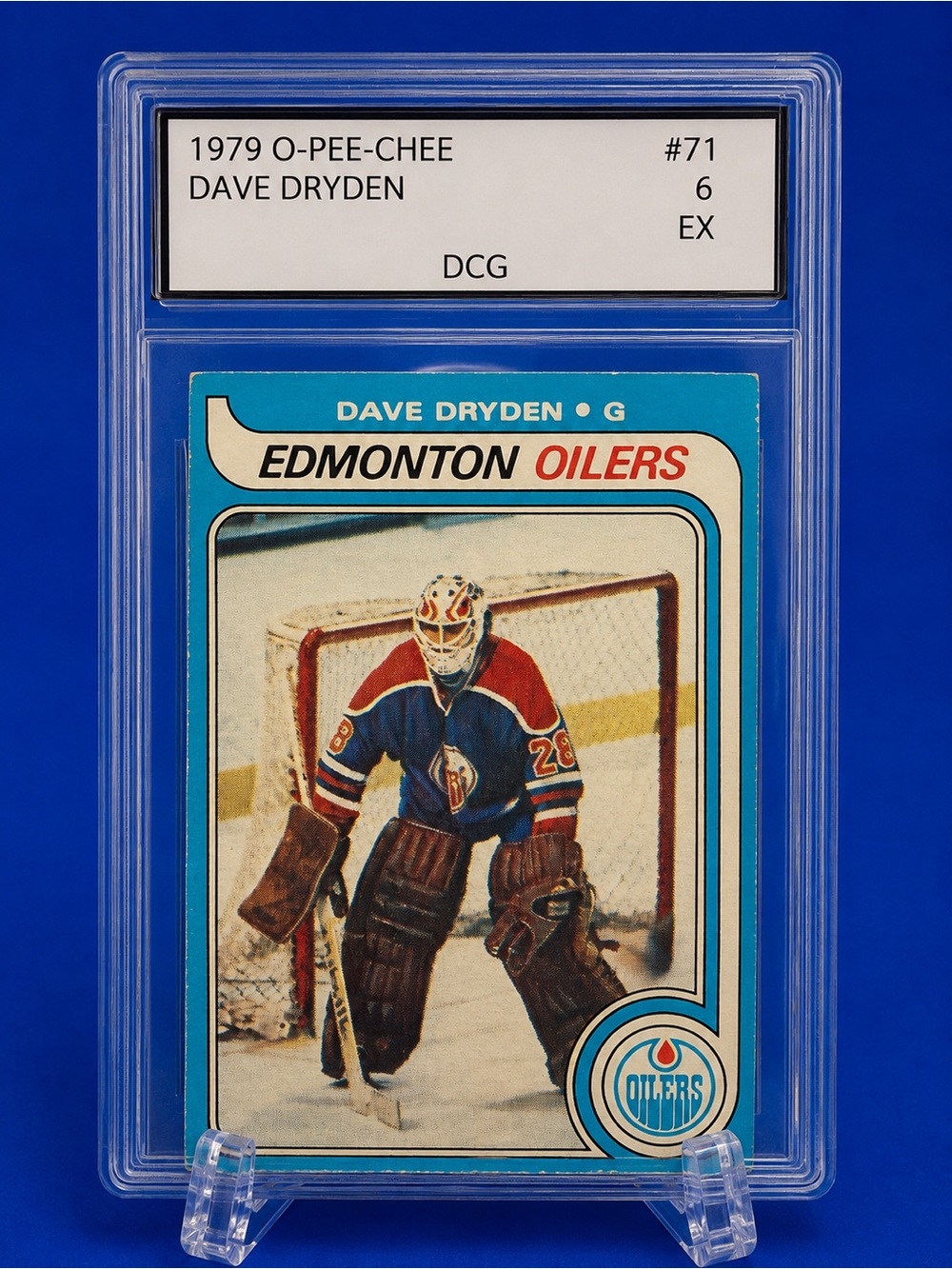 1979 O-Pee-Chee Dave Dryden Edmonton Oilers Trading Card - Blue